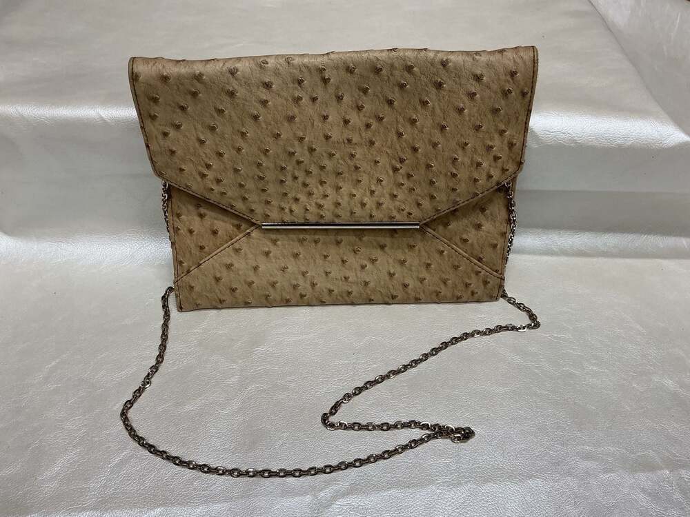 Merona Faux Ostrich Envelope Crossbody Clutch Tan